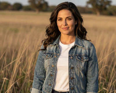 Carla, a 35-year-old brunette woman in a denim jacket at a Nebraska state park, featured on MileDating trucker dating